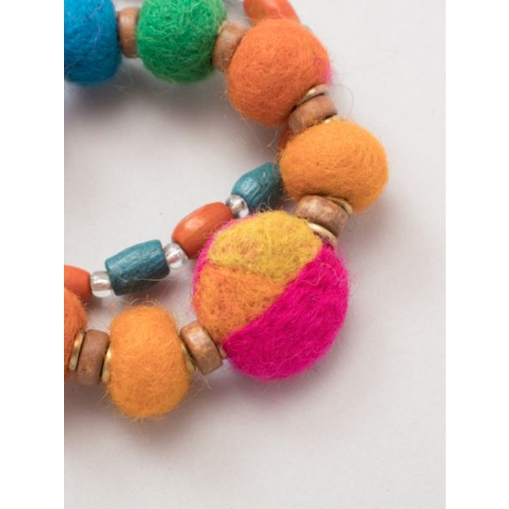 【チャイハネ】カラフルフェルトボールブレスレット2本セット | アミナコレクション  | 詳細画像4 