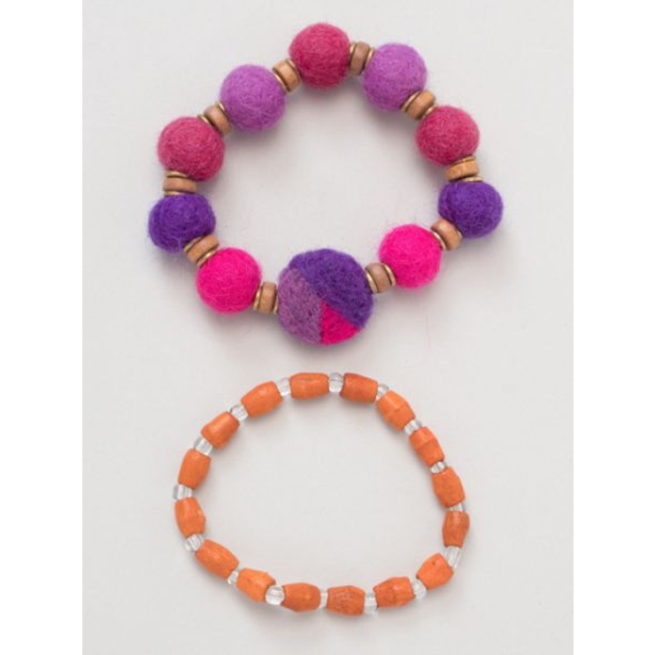 【チャイハネ】カラフルフェルトボールブレスレット2本セット | アミナコレクション  | 詳細画像5 