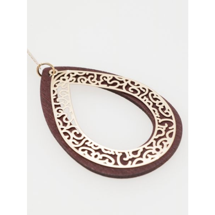 【チャイハネ】ウッド&ゴールドプレートピアス | アミナコレクション  | 詳細画像5