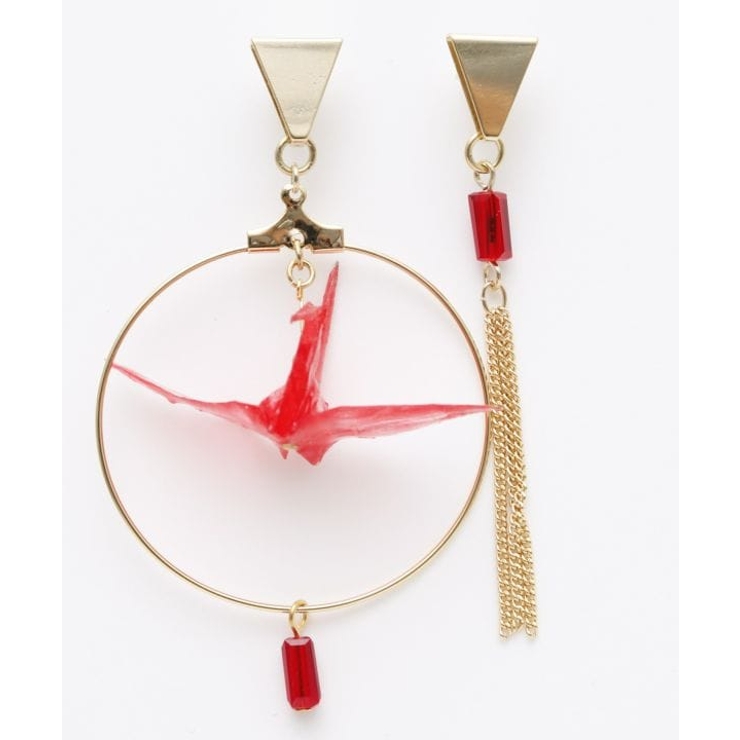 【カヤ】ゆうわ折り鶴ピアス | アミナコレクション  | 詳細画像5 