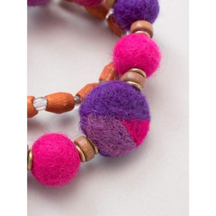 【チャイハネ】カラフルフェルトボールブレスレット2本セット | アミナコレクション  | 詳細画像6 