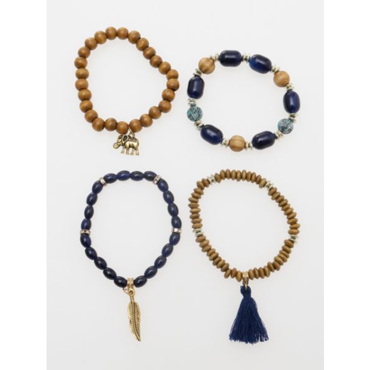 【チャイハネ】エスニックビーズブレスレット 4本セット | アミナコレクション  | 詳細画像6 