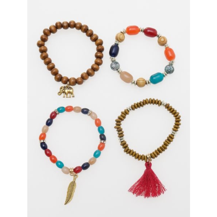 【チャイハネ】エスニックビーズブレスレット 4本セット | アミナコレクション  | 詳細画像7 