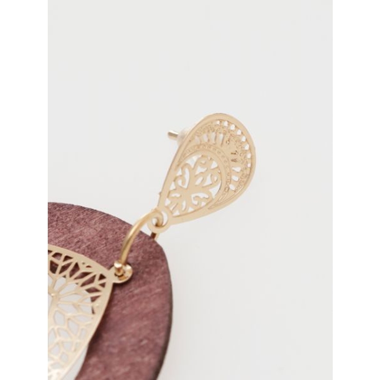 【チャイハネ】ウッド&ゴールドプレートピアス | アミナコレクション  | 詳細画像7