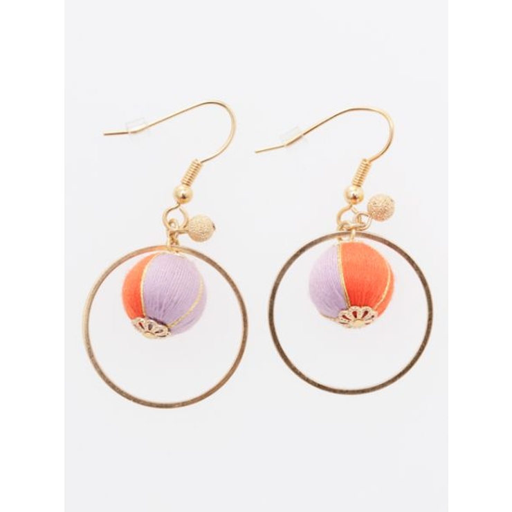 オレンジ | 【カヤ】重ね手鞠ピアス | アミナコレクション 