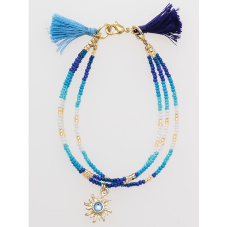 ブルー | 【チャイハネ】サンチャームビーズブレスレット | アミナコレクション