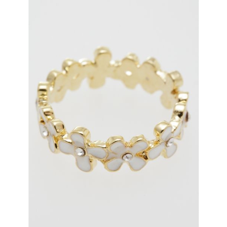 ホワイト | 【カヤ】小花リング | アミナコレクション