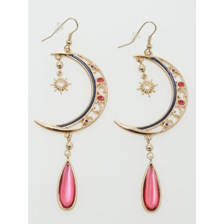 ピンク | 【チャイハネ】太陽と三日月ピアス | アミナコレクション 