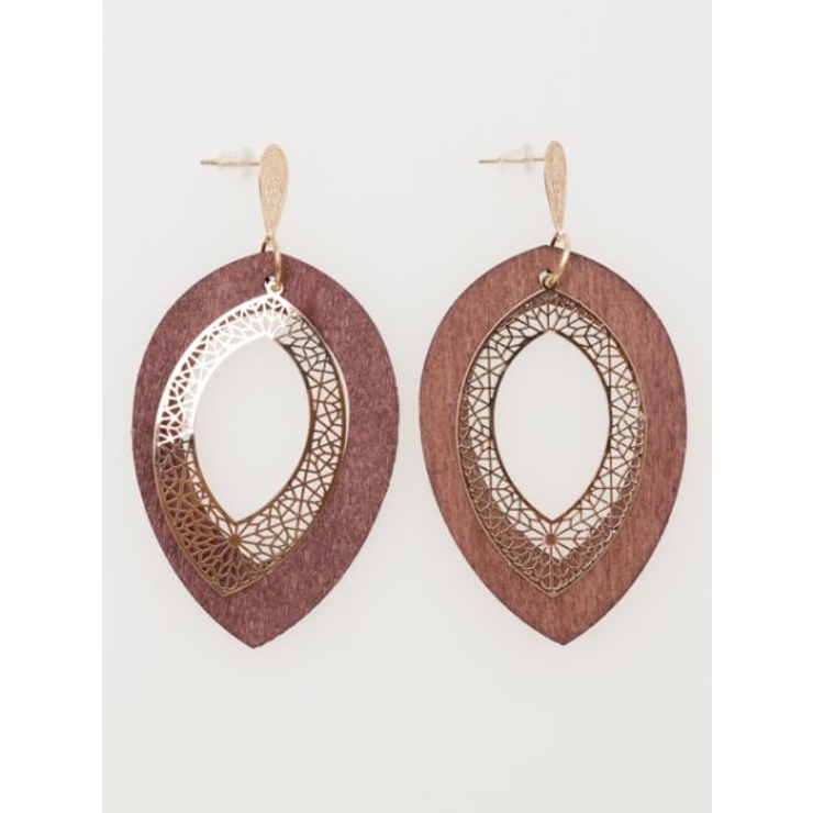 その他3 | 【チャイハネ】ウッド&ゴールドプレートピアス | アミナコレクション