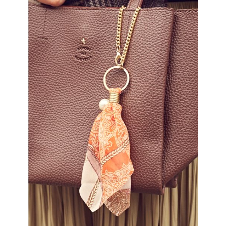 オレンジ | 【欧州航路】スカーフリボンキーバッグチャーム | アミナコレクション