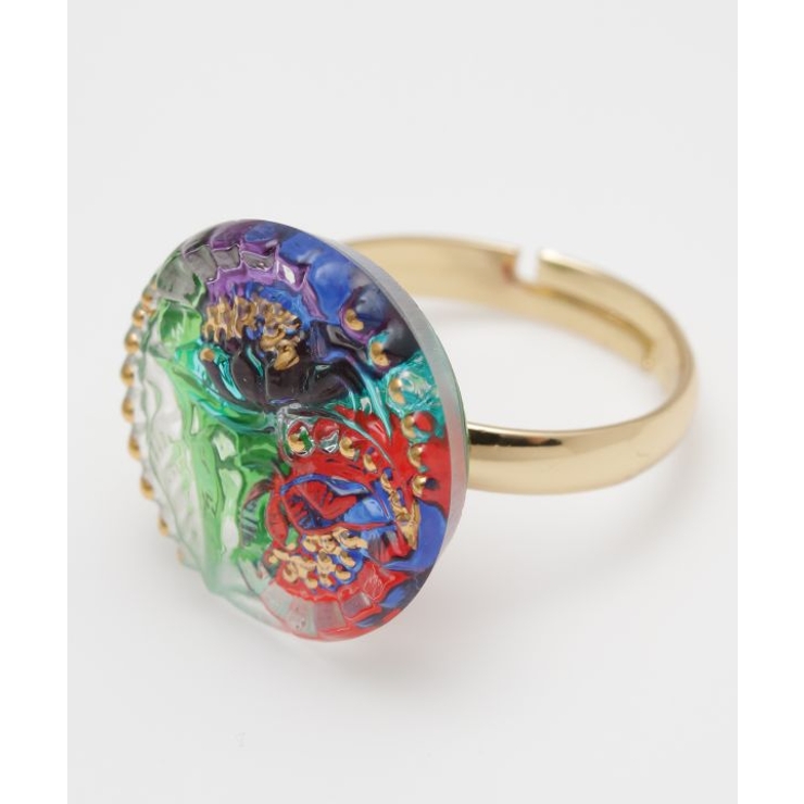 レッド系その他 | 【欧州航路】チェコガラスボタンリング | アミナコレクション 