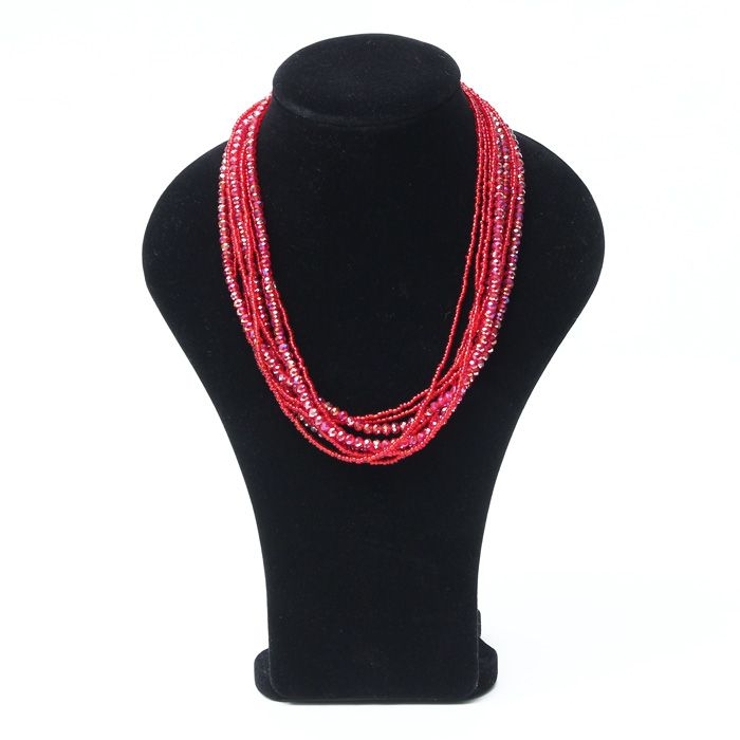 レッド | 【Maunaloa】クリスタルビーズネックレス | アミナコレクション 