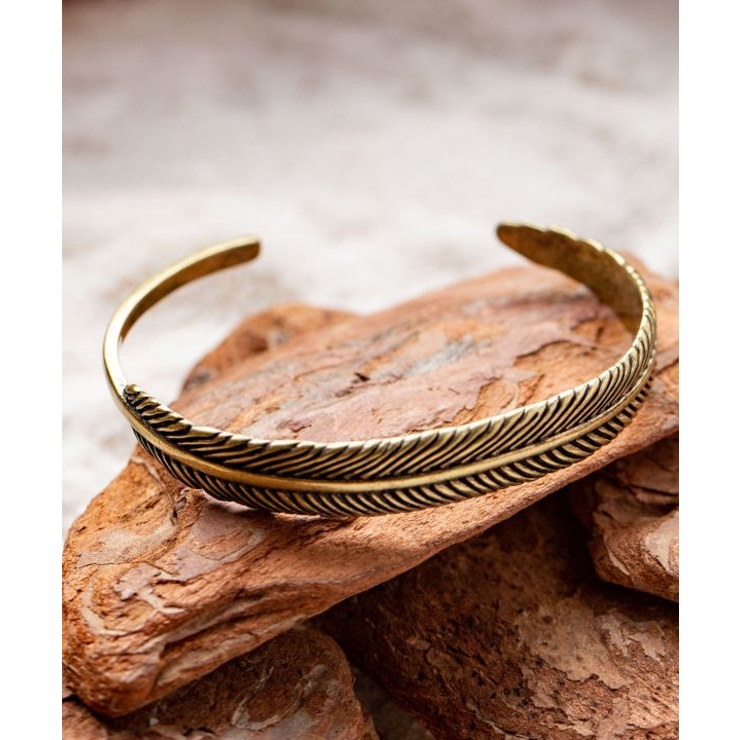 ゴールド | 【チャイハネ】アンティーク調メタルリーフバングル | アミナコレクション