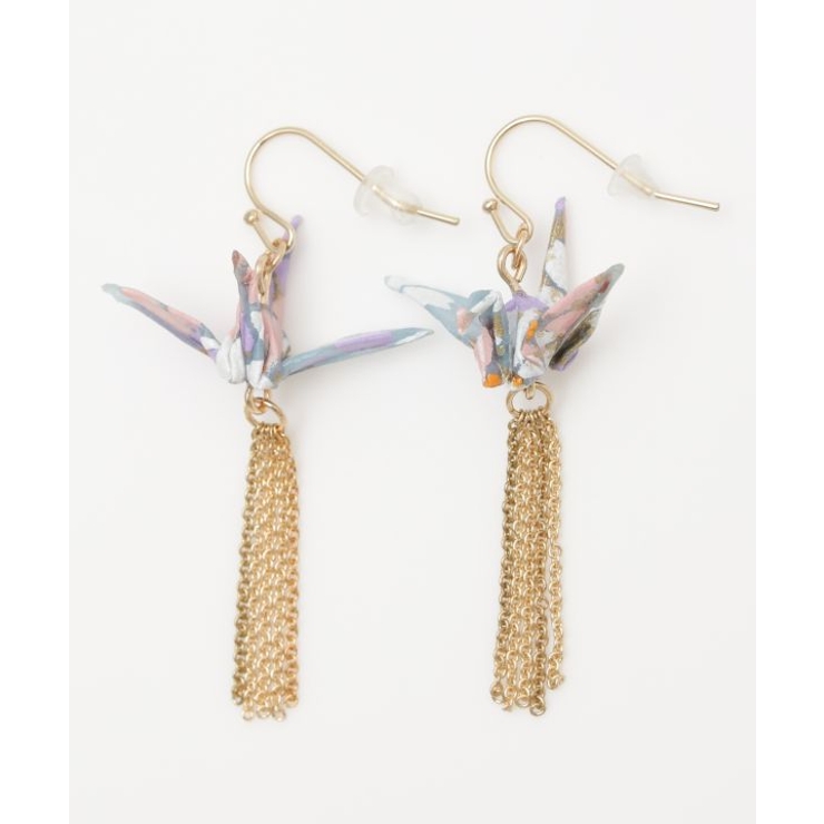 ライトパープル | 【カヤ】飛び鶴ピアス | アミナコレクション 