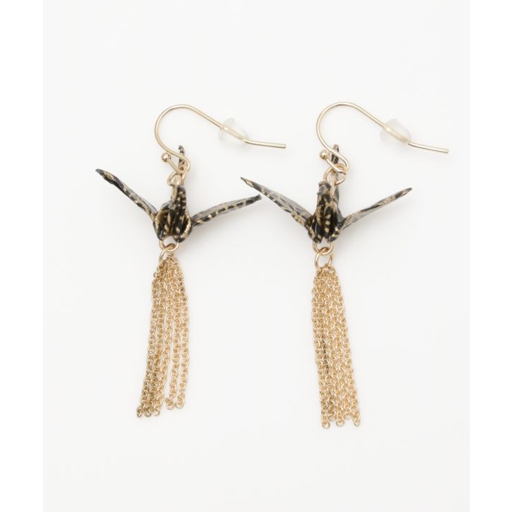 スミクロ | 【カヤ】飛び鶴ピアス | アミナコレクション 