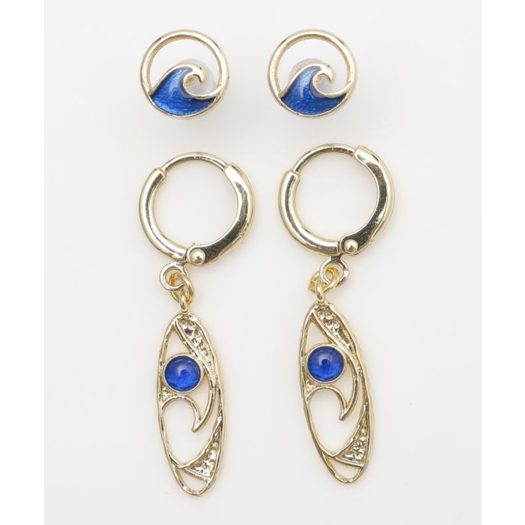 ゴールド | 【Kahiko】ヘレナルウェーブ4点セットピアス | アミナコレクション 