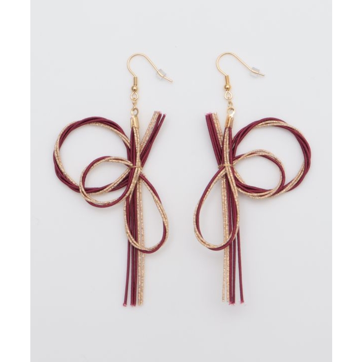 ブラウン | 【カヤ】水引結び輪重ねピアス | アミナコレクション 