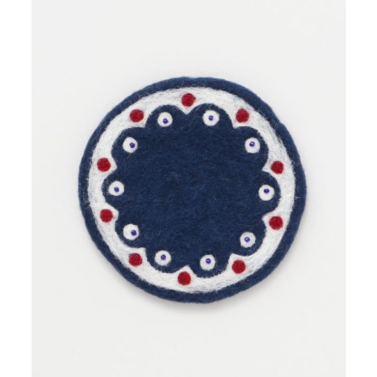 ホワイト×ネイビー | 【欧州航路】ポーリッシュフェルトコースター | アミナコレクション 