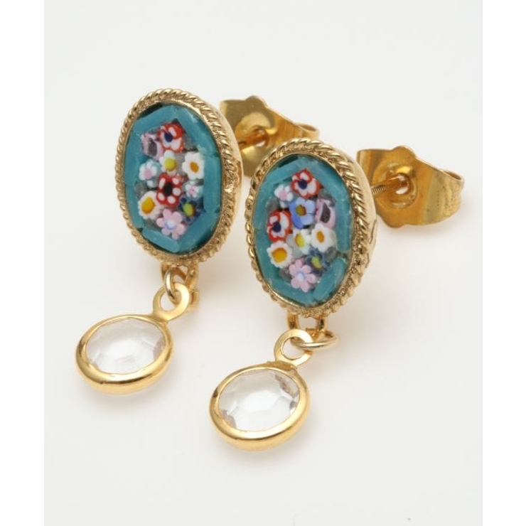 その他 | 【欧州航路】【ベネチアンガラス】モザイクポストミニマルピアス | アミナコレクション 