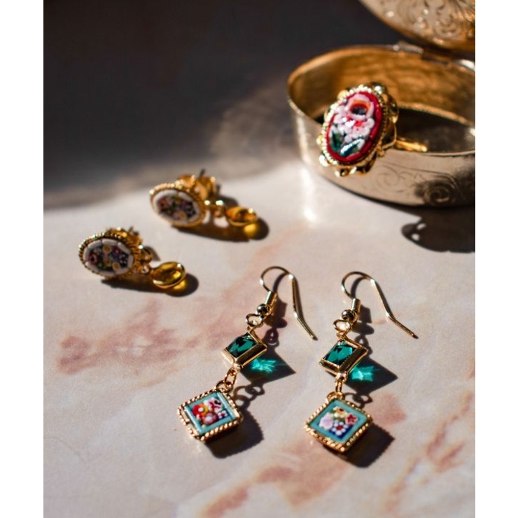 その他 | 【欧州航路】	【ベネチアンガラス】モザイクフックミニスクピアス | アミナコレクション 