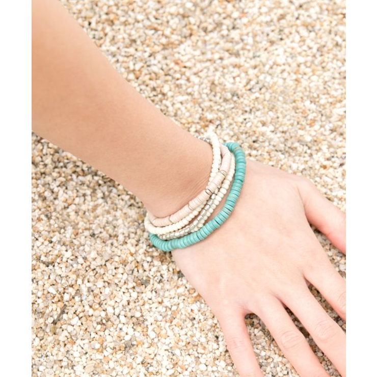 ホワイト系その他 | 【チャイハネ】レイラセットブレスレット WHITE×TURQUOISE | アミナコレクション 