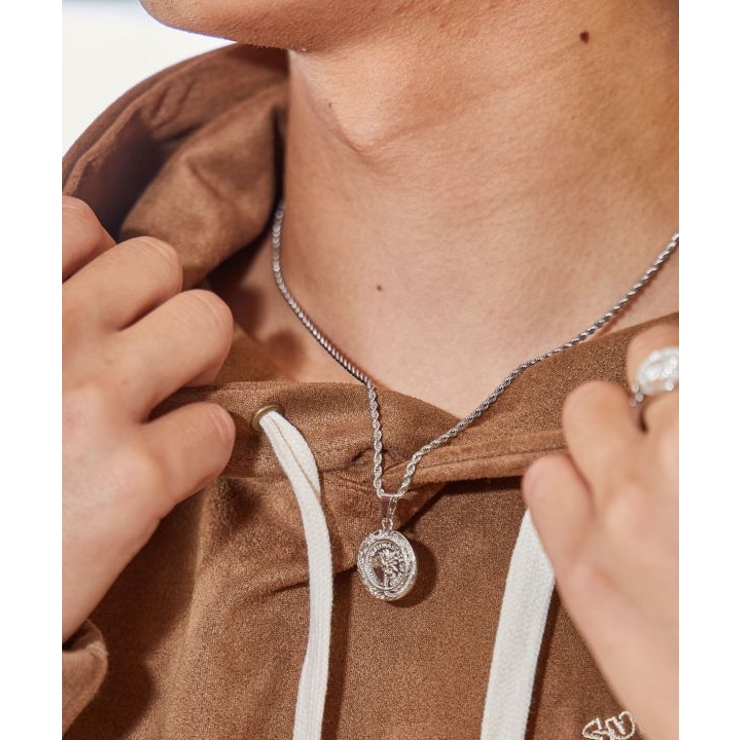 シルバー | 【Kahiko】ハワジュパームコインMEN'Sネックレス | アミナコレクション 