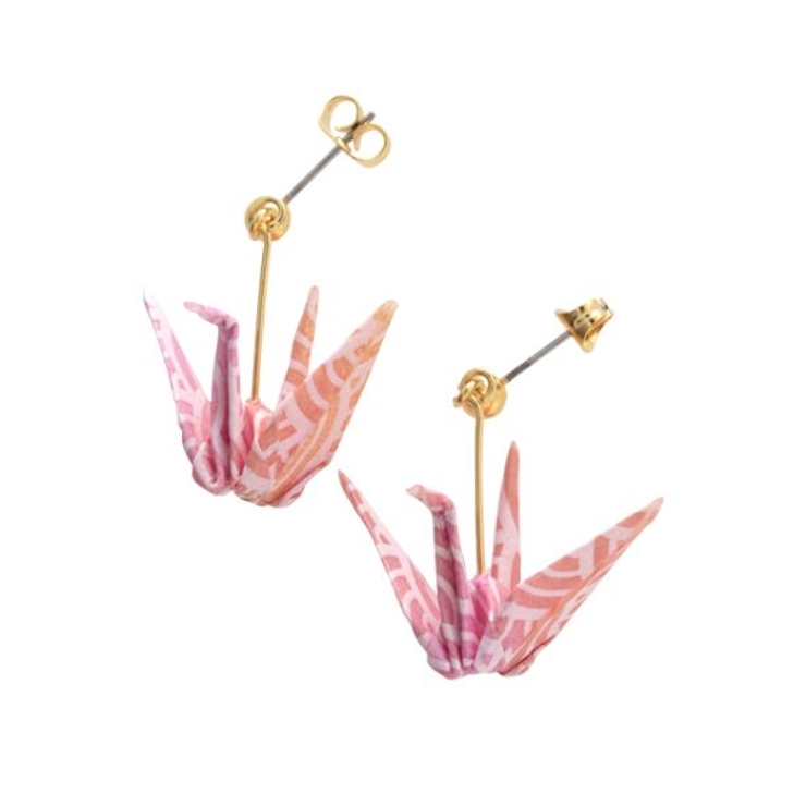 【カヤ】折り鶴 青海波ピアス | アミナコレクション  | 詳細画像1