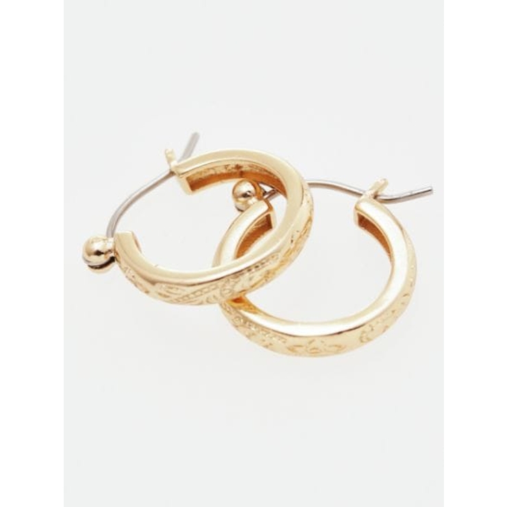 ゴールド | 【Kahiko】プルメリア＆スクロール フープピアス | アミナコレクション 