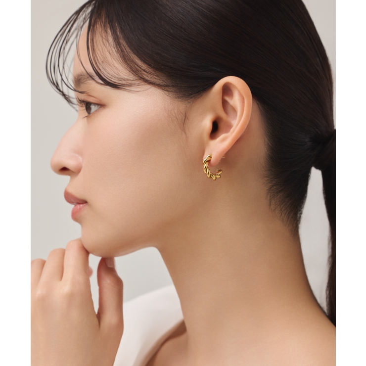 【 金属アレルギー対応 】 ねじりフープピアス サージカルステンレス | ciite' | 詳細画像9 