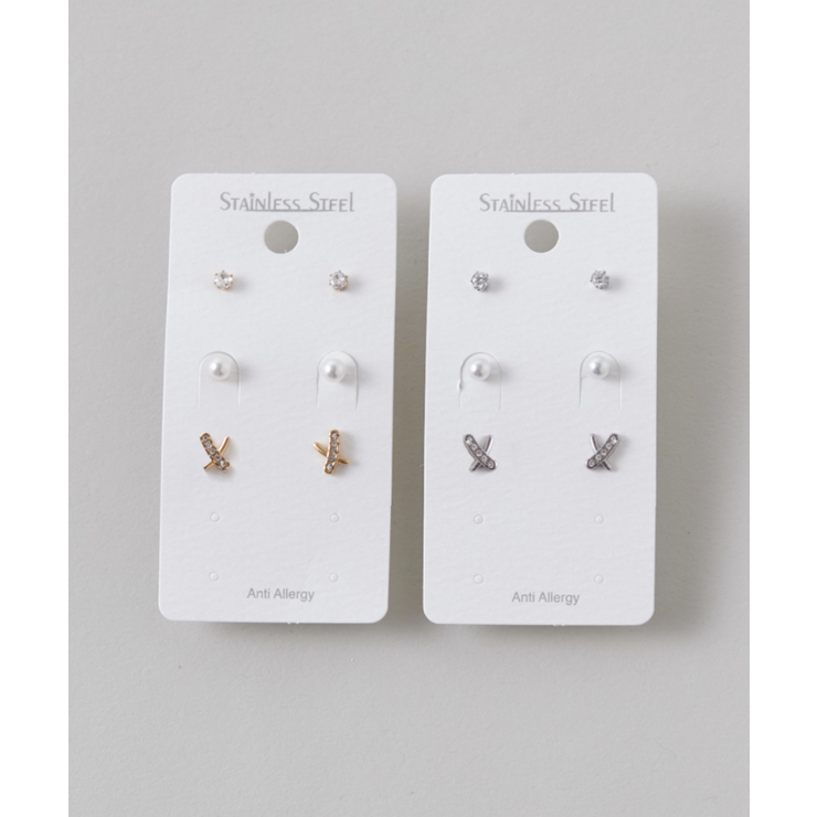 シルバー | 【 金属アレルギー対応 】 3set pierce / ピアス3セット | ciite'