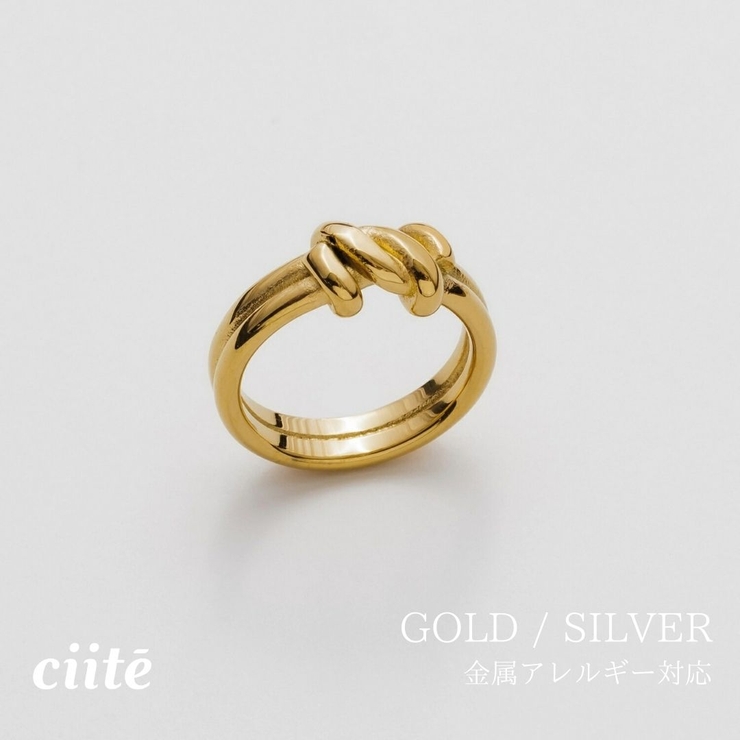 【 金属アレルギー対応 】 ニュアンスノットリング サージカルステンレス | ciite' | 詳細画像1 
