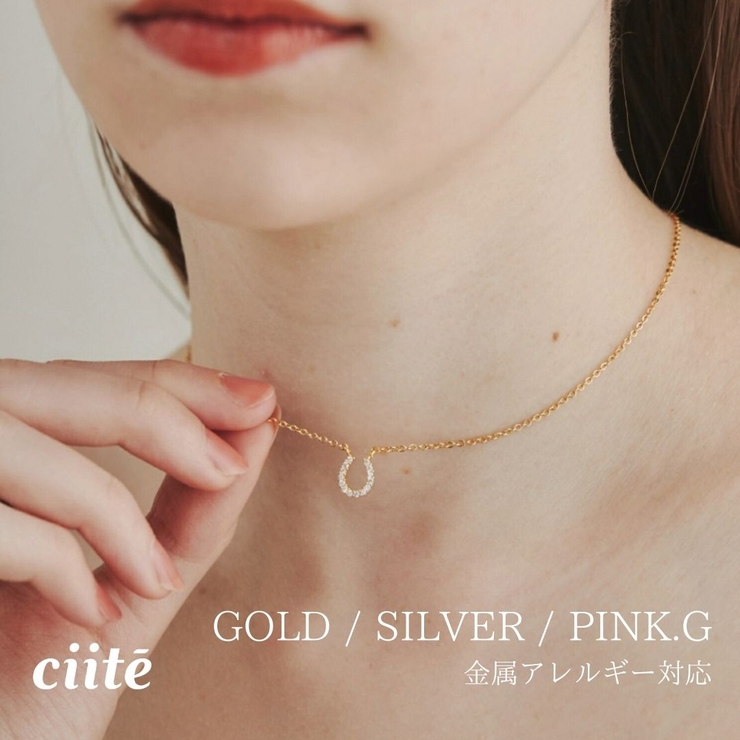 【 金属アレルギー対応 】 ホースシュー ビジューネックレス | ciite' | 詳細画像1 
