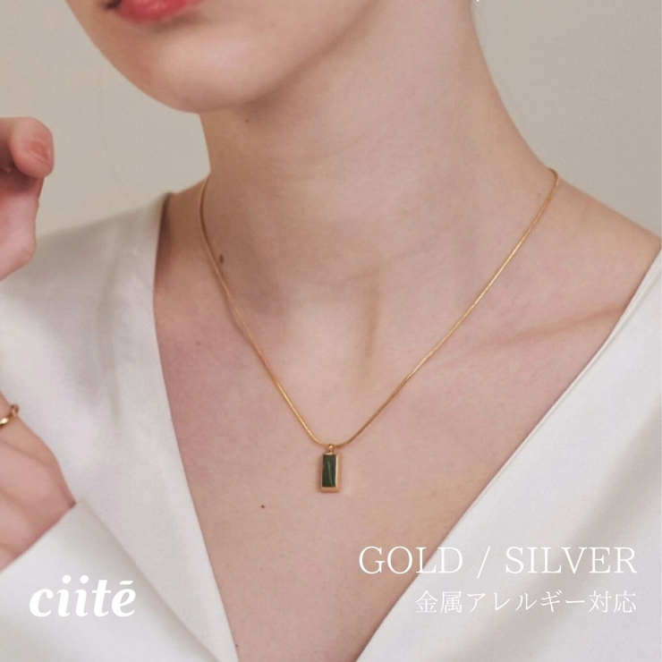 【 金属アレルギー対応 】 プレートモチーフネックレス サージカルステンレス | ciite' | 詳細画像1 
