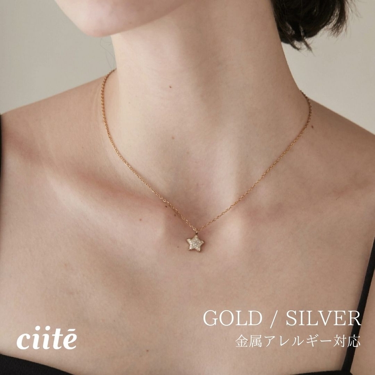 【 金属アレルギー対応 】 ビジュースターネックレス サージカルステンレス | ciite' | 詳細画像1 