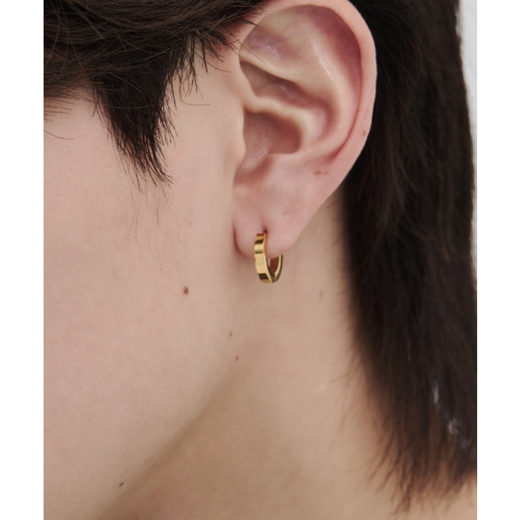 【 金属アレルギー対応 】シンプルフープピアス 直径13mm, 幅2.5mm | wyz | 詳細画像12 