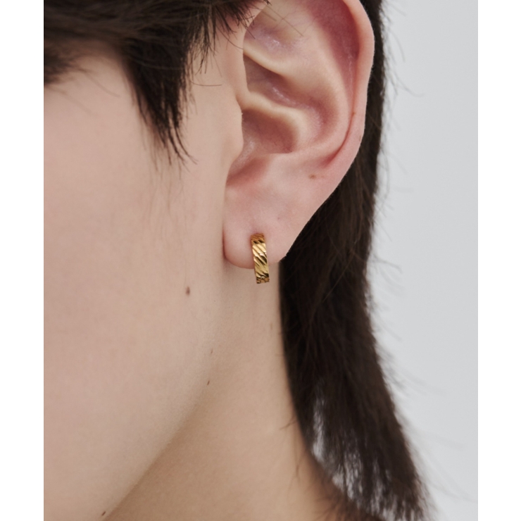 【 金属アレルギー対応 】ツイストデザイン フープピアス（両耳用）直径10mm | wyz | 詳細画像11 