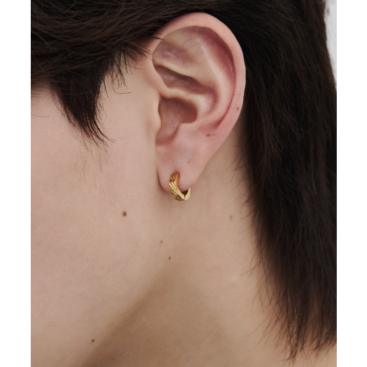 【 金属アレルギー対応 】ツイストデザイン フープピアス（両耳用）直径10mm | wyz | 詳細画像13 