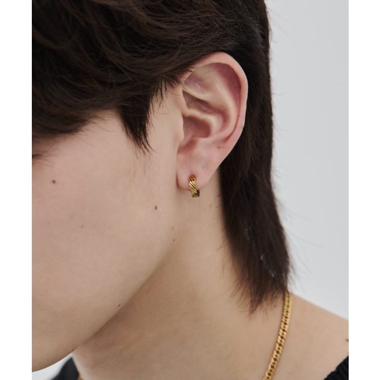 【 金属アレルギー対応 】ツイストデザイン フープピアス（両耳用）直径10mm | wyz | 詳細画像14 