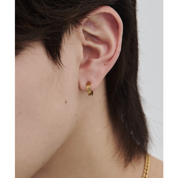 【 金属アレルギー対応 】ツイストデザイン フープピアス（両耳用）直径10mm | wyz | 詳細画像15 
