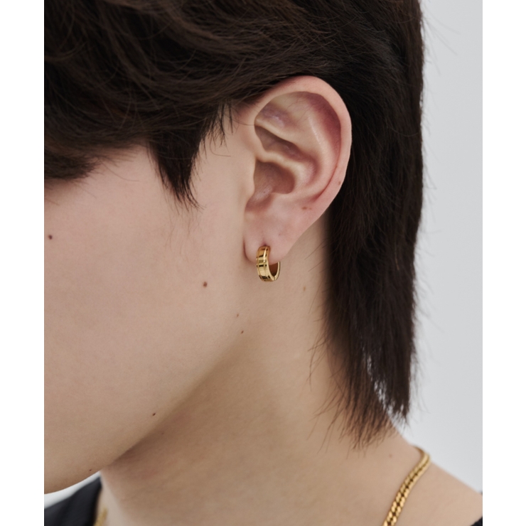 【 金属アレルギー対応 】ラインフープピアス 直径12mm, 幅4mm | wyz | 詳細画像15 