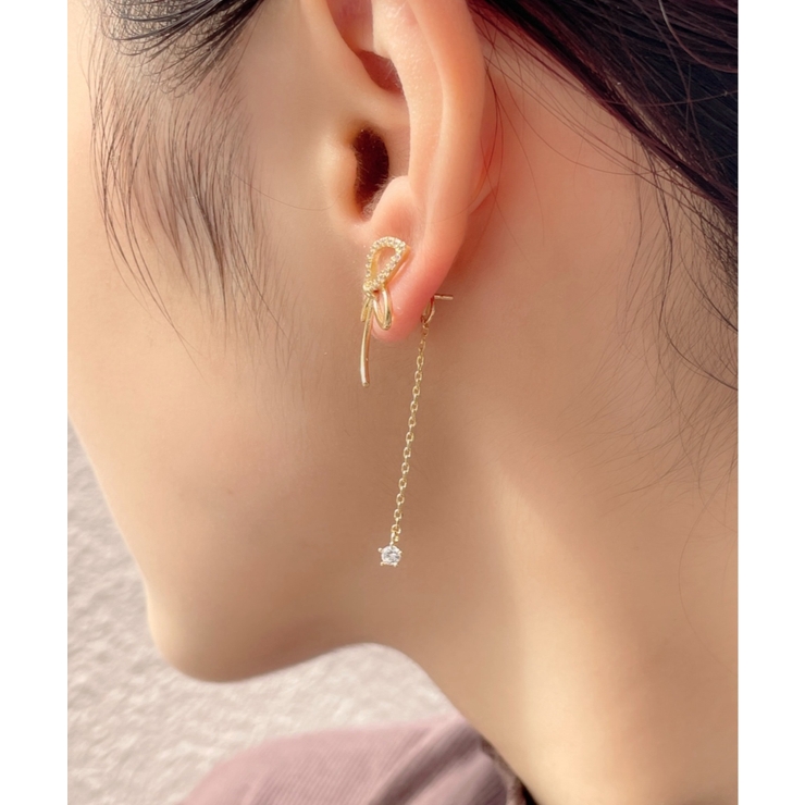 フラワーチェーン ドロップバックキャッチ ピアス | ciite' | 詳細画像5 