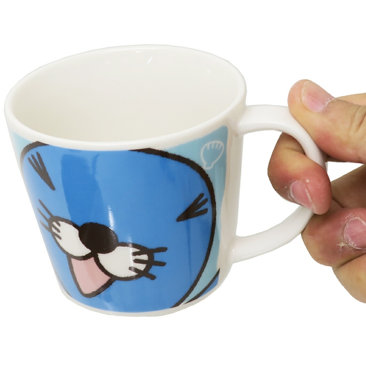 ぼのぼのマグカップフェイスマグブルー金正陶器かわいい日本製アニメキャラクターグッズ通販シネマコレクション