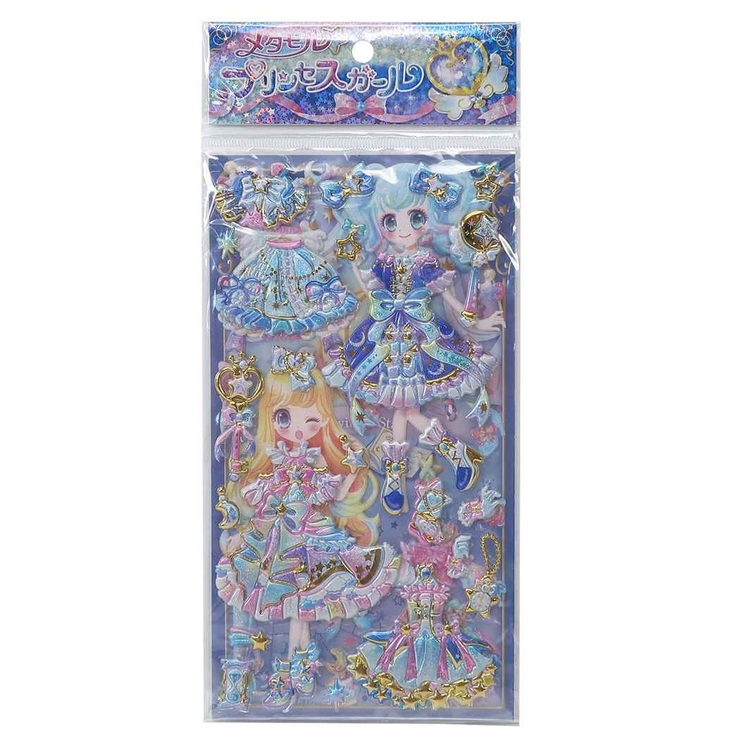 【ケアシール】①レトロガール　ファション　10枚 きせかえシール メタモルプリンセスガールシール スター