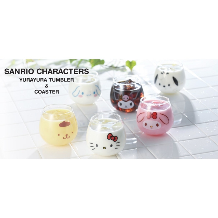 ハローキティガラスコップゆらゆらタンブラーフェイスサンリオ金正陶器プレゼントかわいいキャラクターグッズシネマコレクション