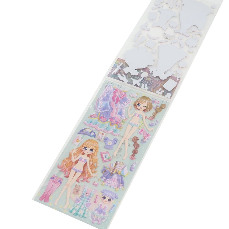 【ケアシール】②レトロガール　ファション　10枚 ケアシール】②レトロガール ファション 10枚