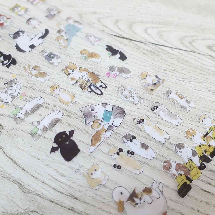 SALE／65%OFF】 mofusand クリアシール5 ステッカー デコレーション じゅの もふもふにゃんこ モフサンド