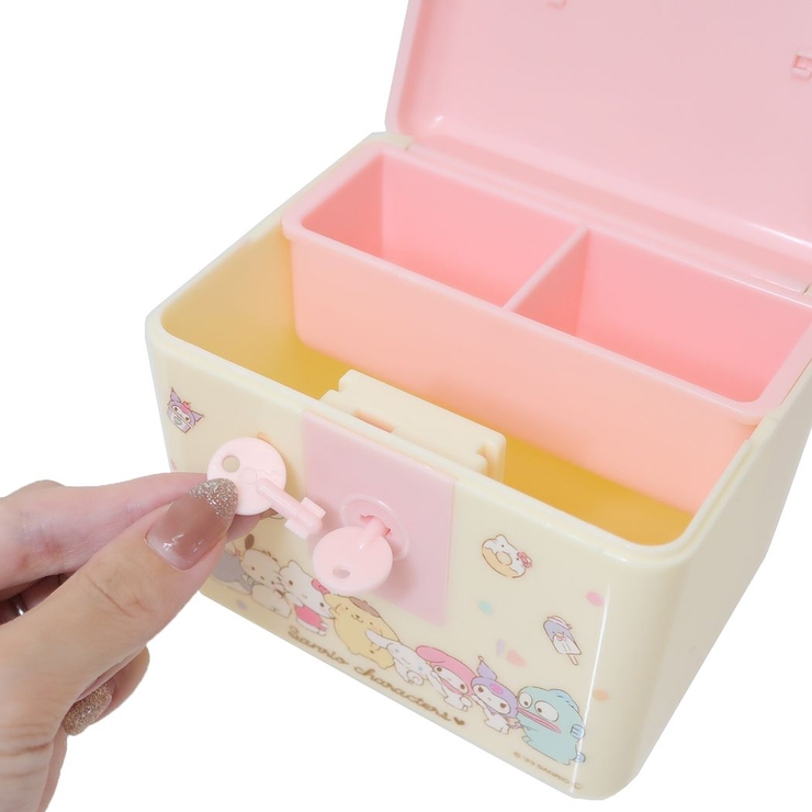 サンリオキャラクターズ 卓上収納 鍵付き2段ボックス[品番