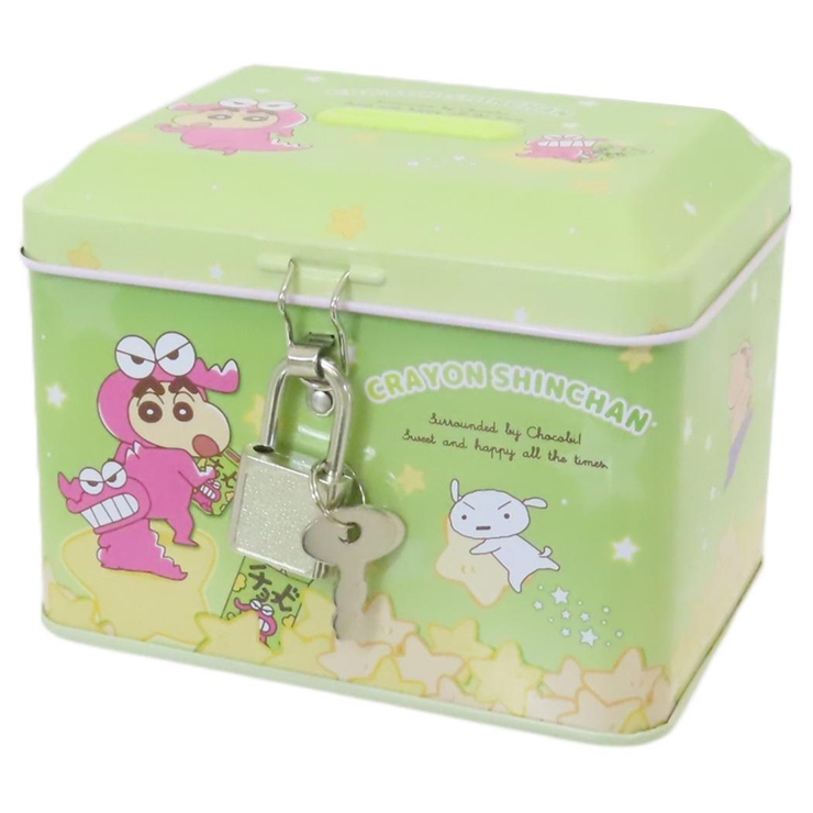 クレヨンしんちゃん 貯金箱 カギ付き缶バンク[品番：BREW0125948