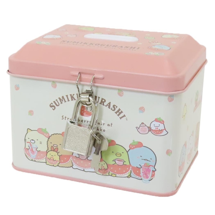 すみっコぐらし 貯金箱 カギ付き缶バンク[品番：BREW0125953