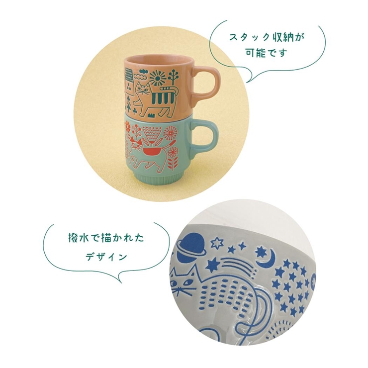 マグカップ おさんぽマグ お花畑 ねこ デコレ プレゼント かわいい グッズ | cinemacollection | 詳細画像2 